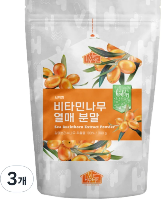 건강한우리집비옴 시벅썬 비타민나무열매 분말, 3개, 300g - 쿠팡