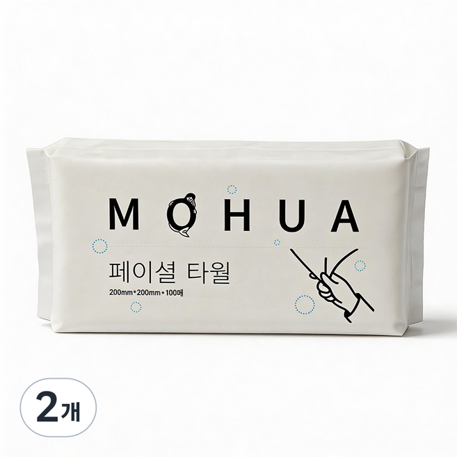 MH 일화용 페이스 타올 200mm 200mm, 2개, 100매