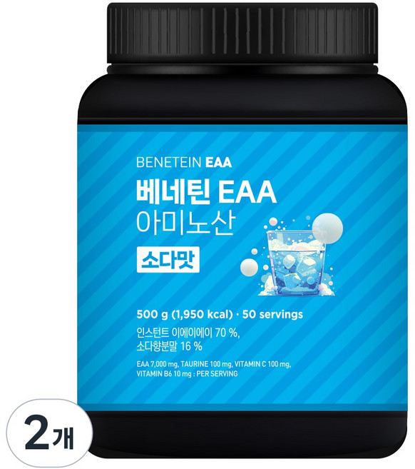 베네틴 EAA 7000 필수 아미노산 보충제 소다맛, 2개, 500g