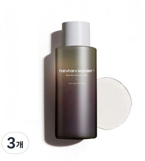 하루하루 원더 블랙 라이스 히알루로닉 토너, 3개, 300ml