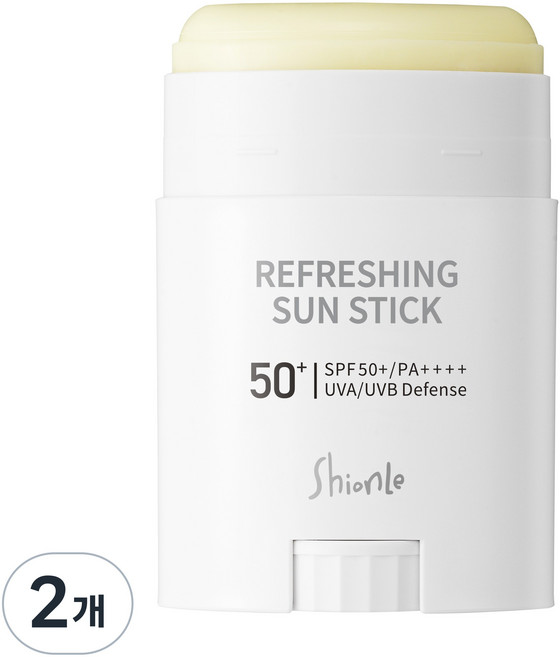 션리 리프레싱 선스틱 SPF50+ PA++++ 산뜻한 휴대용 자외선차단제, 2개, 20g