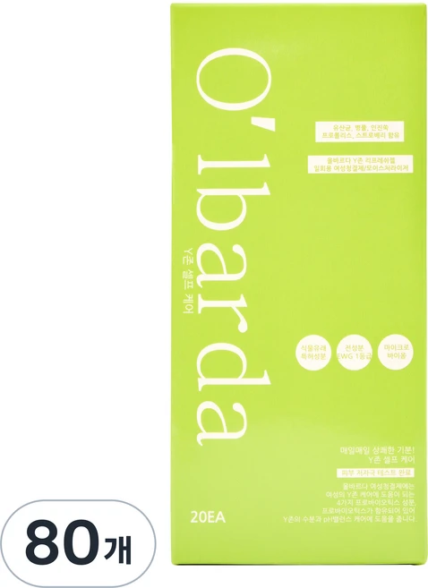 올바르다 여성청결제 Y존 이너케어 리프레쉬젤, 2g, 80개 - 쿠팡