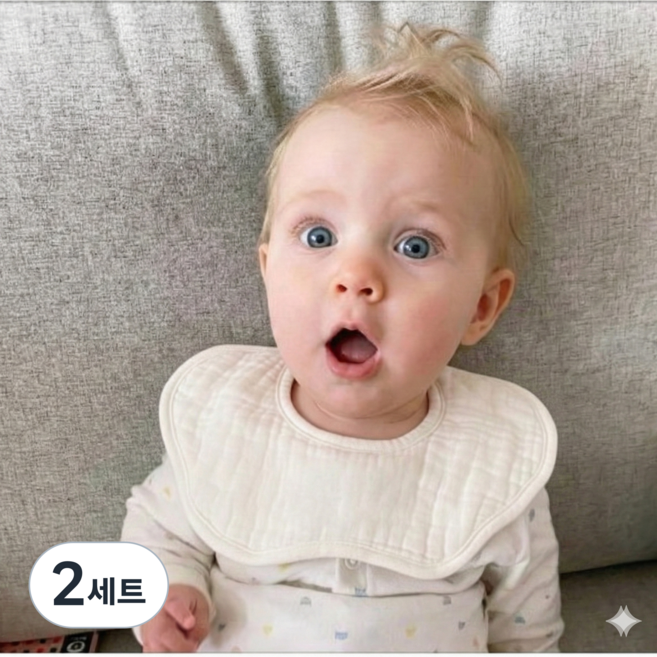 태어나줘서고마워 8중 거즈턱받이 화이트3장세트 출산선물 출산돌선물고민끝 종이쇼핑백동봉, 무지화이트, 2세트, 3개입