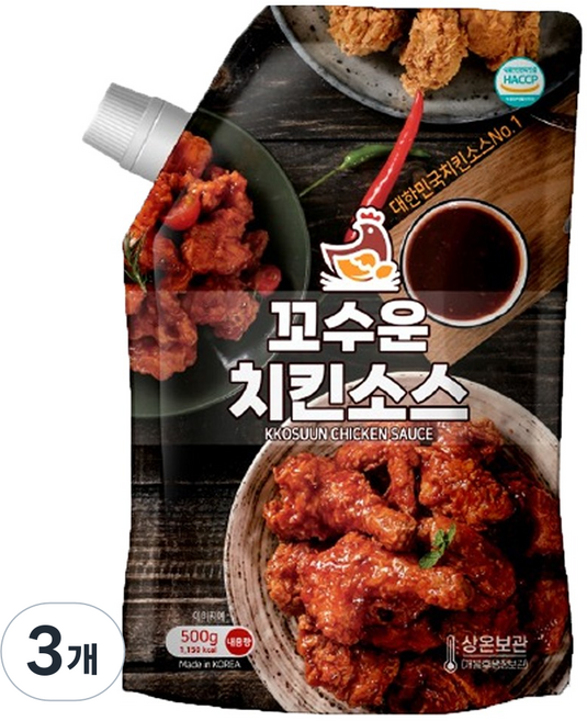아이엠소스 양념치킨소스 꼬수운 순한맛, 500g, 3개