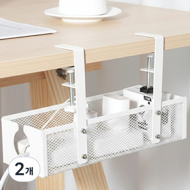 세지아 데스크 오거나이저 공중부양 히든 서랍, 2개, 화이트