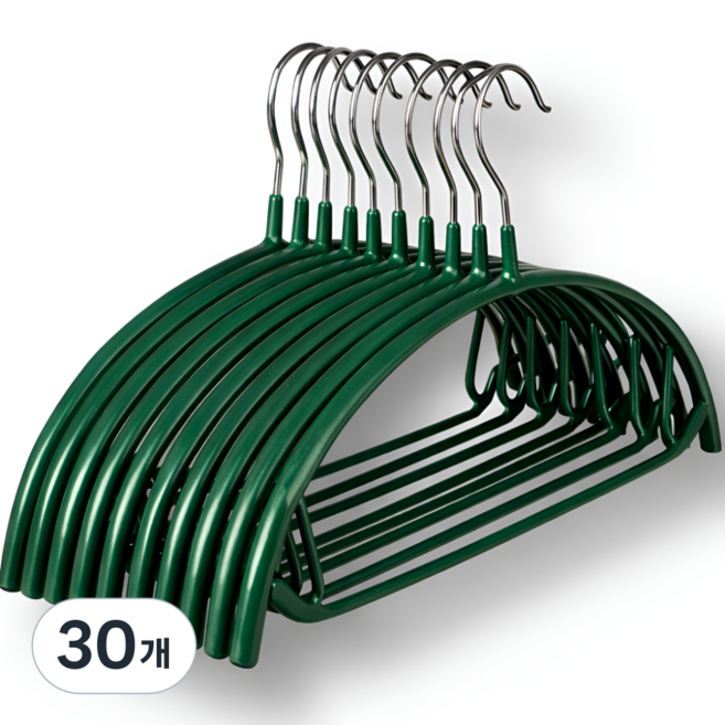 루킴코 논슬립 옷걸이 어깨뿔방지 니트옷걸이, 럭셔리그린, 30개
