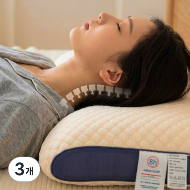 리앤솜 넥홈핏 경추베개 목지지 거북목 일자목, 3개, 퓨어인화이트