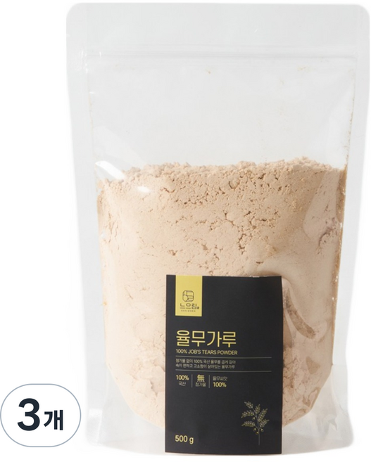 느으림 건강하게 두번 볶은 국내제조 율무가루, 3개, 300g