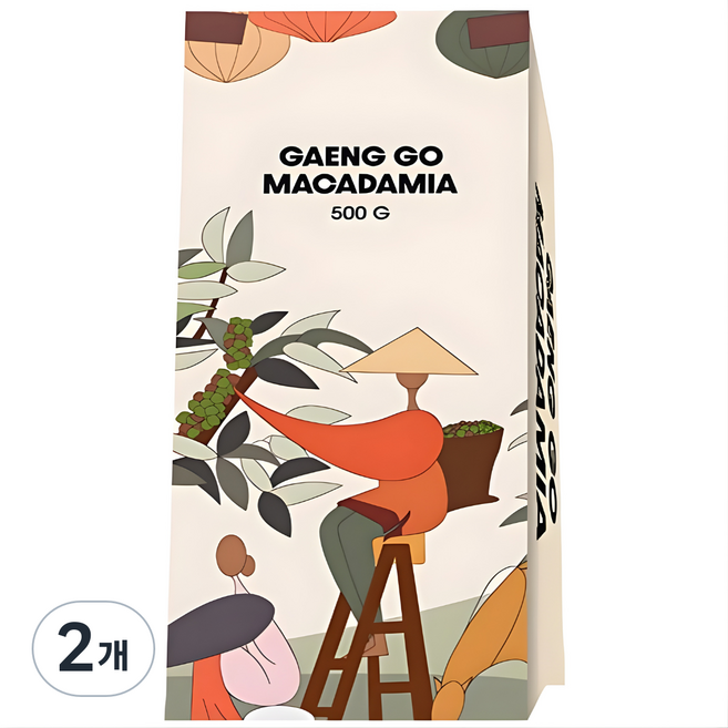 청정지역 25년 수확한 햇 까먹는 통 마카다미아 갱고 견과류, 2개, 500g