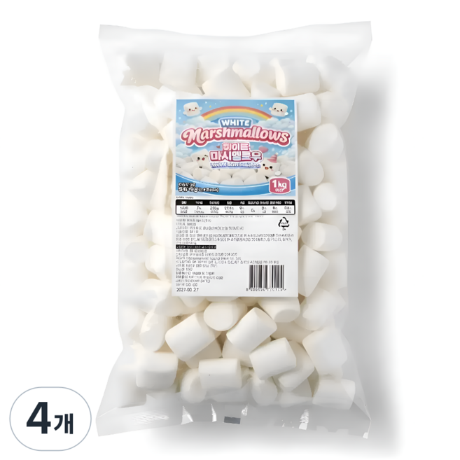 프리미엄 쫀득한 소젤라틴 마시멜로우, 4개, 1kg