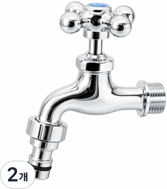 비욘드퍼니싱 국내생산 십자 커플링 가로 수도꼭지 KC, 2개