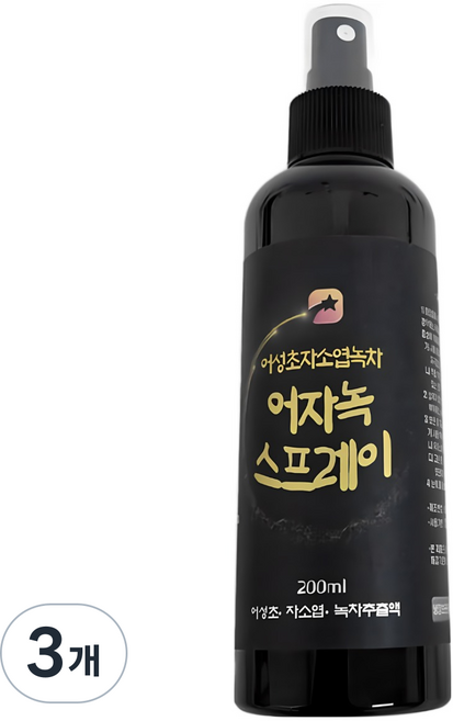 행복별 어성초 자소엽 녹차 두피 탈모 관리 미스트 스프레이, 200g, 3개