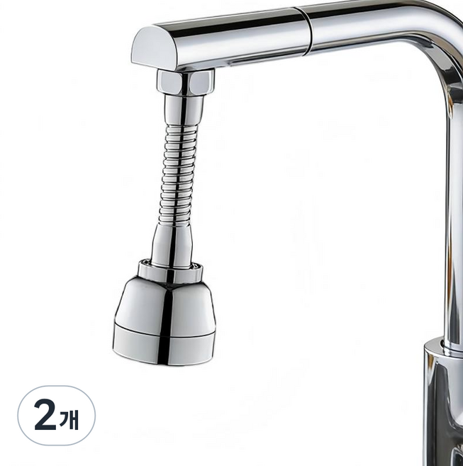 워터블리 황동 삼단 코브라 싱크대 수전 연장탭 다각도 회전 길이선택형, 2개