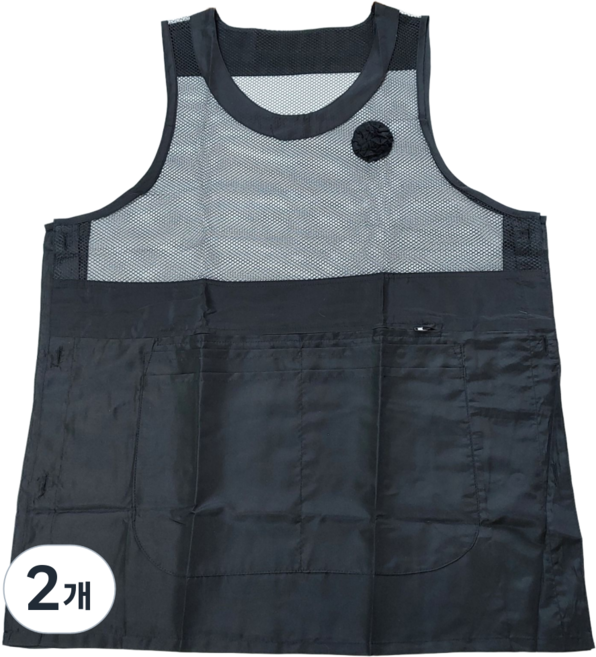 아리유통 얇고가벼운 앞뒤망사 원피스 여성 앞치마, 2개, 아리유통 블랙