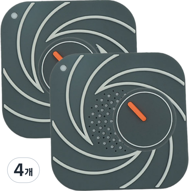 브로킥 뚜껑형 냄새차단 배수구 덮개, 회색, 4개