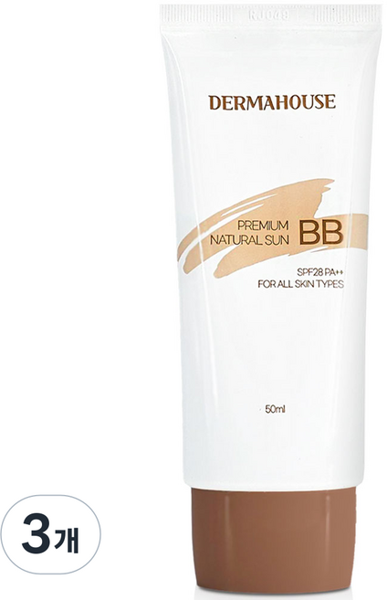 더마하우스 프리미엄 내츄럴 썬비비 50ml/자외선차단 피부보정 자연스러운 연출, 50ml, 3개