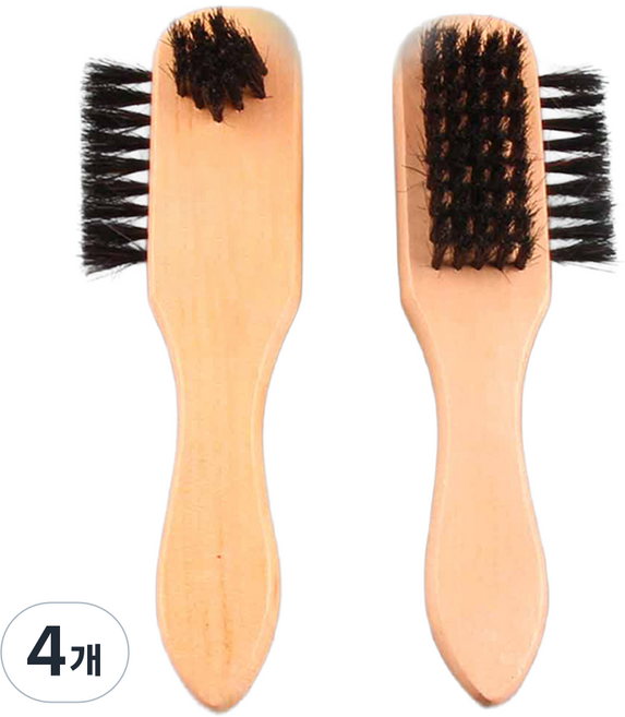 바이트 3in1 슈케어 돈모 브러쉬 운동화 구두 세탁솔 돼지털, 4개, 블랙