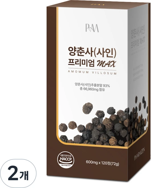 파미젠 양춘사 추출물 사인 바나바잎 추출분말 93% 4개월분, 2개, 120정 - 쿠팡