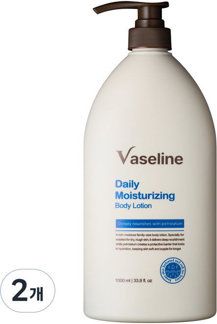 바세린 바디로션 대용량 1000ml 고보습 퍼퓸 향기좋은 남자 여자 보습제, 2개, 1L