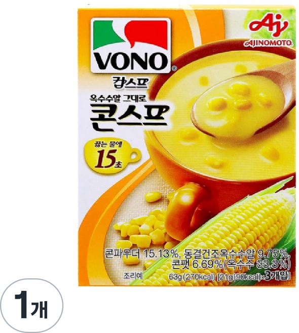 보노 옥수수알 콘스프, 63g, 1개