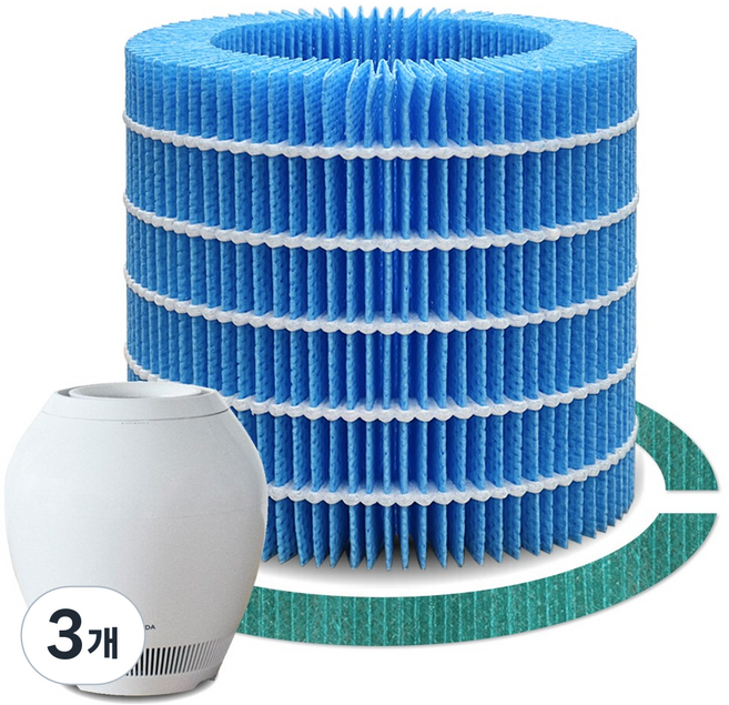 발뮤다 기화식 가습기 필터 공기청정기 호환 세트 ERN-S100 효소 가습 레인, 3개, 발뮤다 레인 필터
