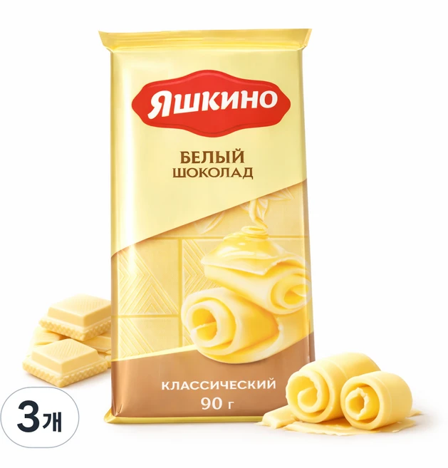 야시키노 화이트 초콜릿, 3개, 90g - 쿠팡