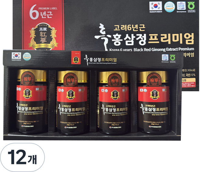 고려6년근 흑홍삼정 프리미엄, 240g, 12개