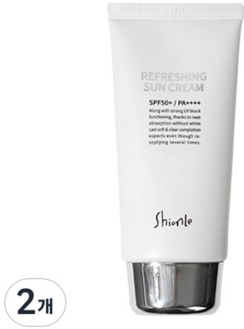 션리 리프레싱 선크림 SPF50+ PA++++ 백탁없는 산뜻한 수분 자외선차단제, 2개, 50ml