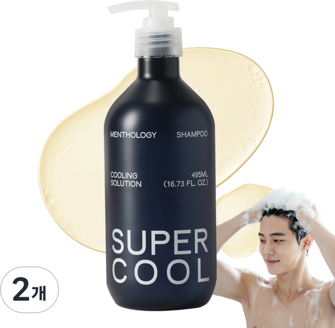 멘톨로지 슈퍼 샴푸, 495ml, 2개