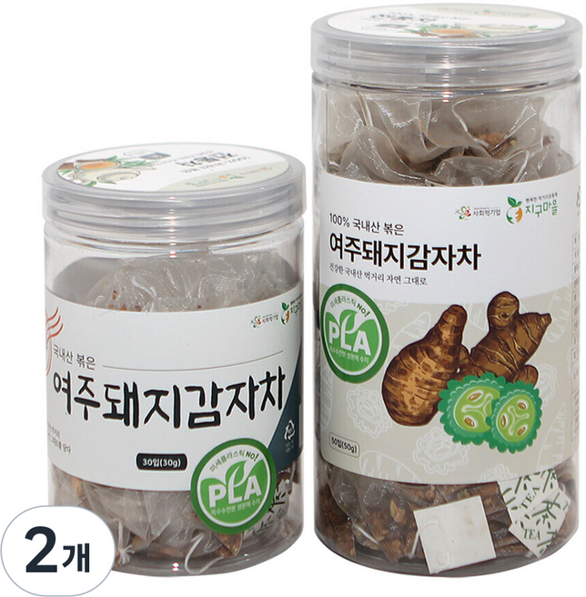 지구마을 생분해필터 PLA 국내산 여주돼지감자차 삼각티백, 2개, 30개입, 1g