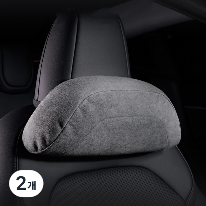 [Vihimai] 테슬라 스웨이드 고급 목베개와 메모리폼 허리 쿠션으로 모델 Y 주니퍼 모델 3 하이랜드 호환, 2개, 헤드레스트