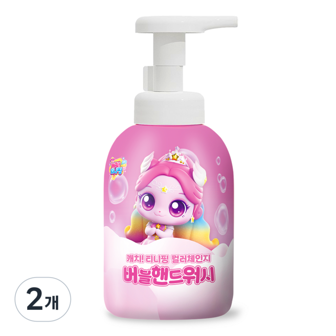 슈팅스타 캐치티니핑 시즌5 유아 어린이 컬러체인지 버블핸드워시 오로라핑, 2개, 300ml