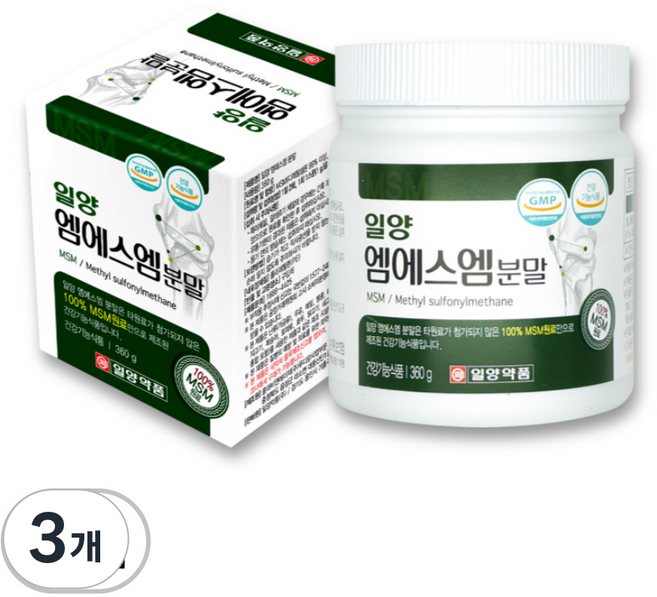 일양약품 일양엠에스엠분말 MSM식이유황, 360g, 3개