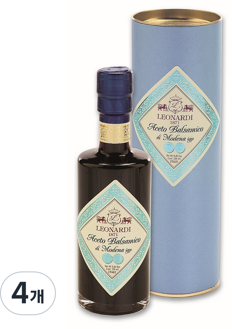 레오나르디 모데나산 발사믹 비니거 2메달 블루, 250ml, 4개