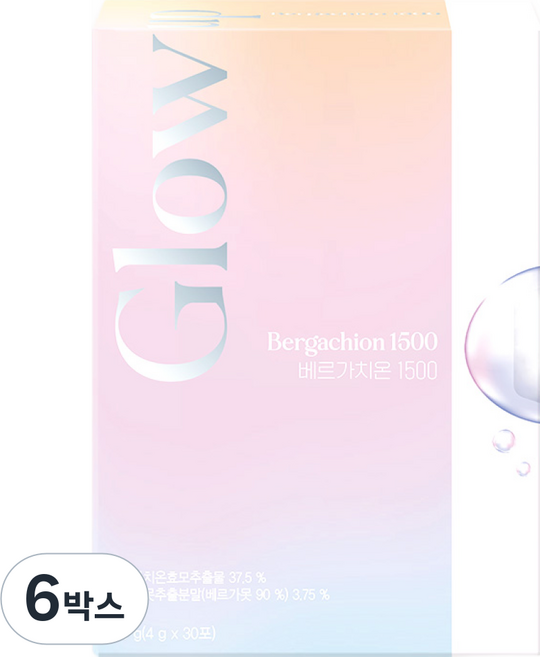 [온유바이오]이탈리아산 베르가못 함유 글로우업 분말형 글루타치온 베르가치온 1500 1BOX(1개월분), 30회분, 6박스