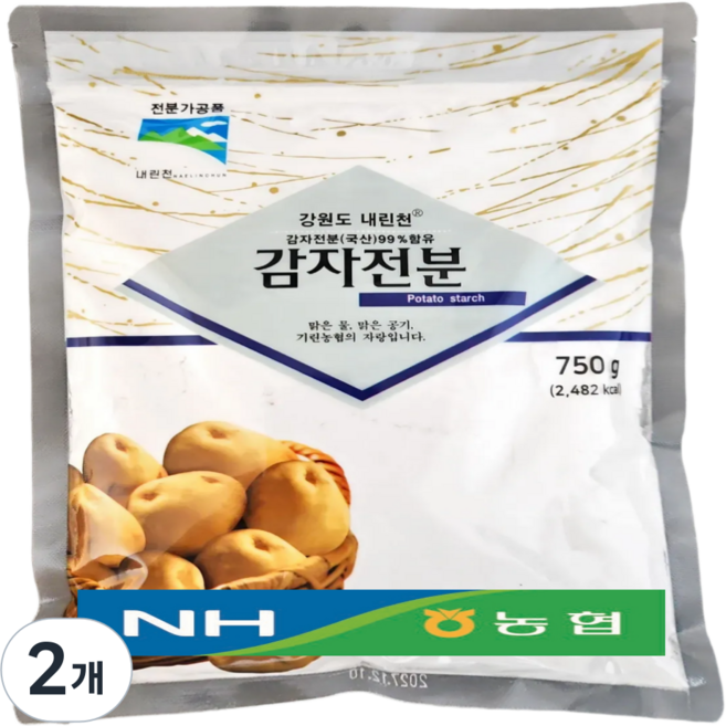 감자전분 농협 국산 강원도 인제 전분가루, 2개, 750g