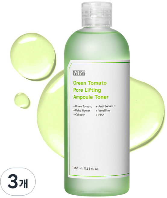 성분에디터 그린토마토 모공 삭제 수분 진정 저자극 토너, 350ml, 3개