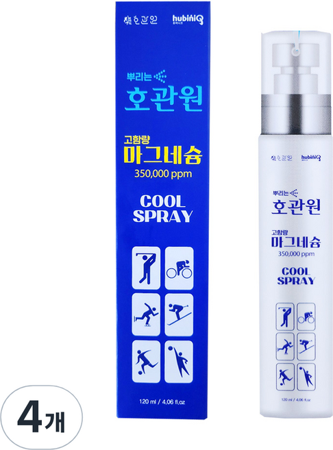 호관원 뿌리는 마그네슘 스프레이 120ml, 4개, 1개입