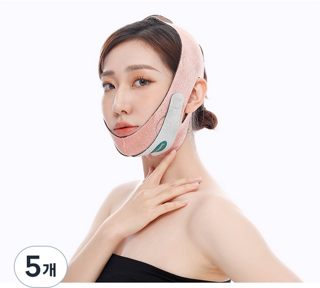 vsyoy V라인 리프팅 밴드 크래핀 턱 땡기미 턱선 땡김이 이중턱 수면 주름 턱살 마사지기구, 5개, 오렌지