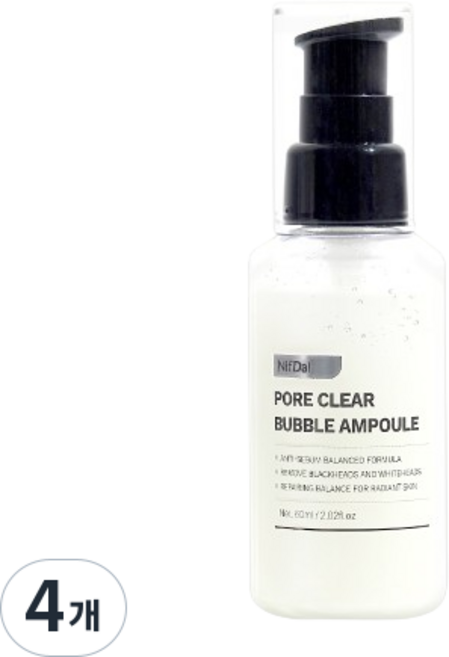 니프달 블랙헤드 버블 앰플 클렌저 모공 피지 노폐물 클렌징 민감성 피부, 4개, 60ml