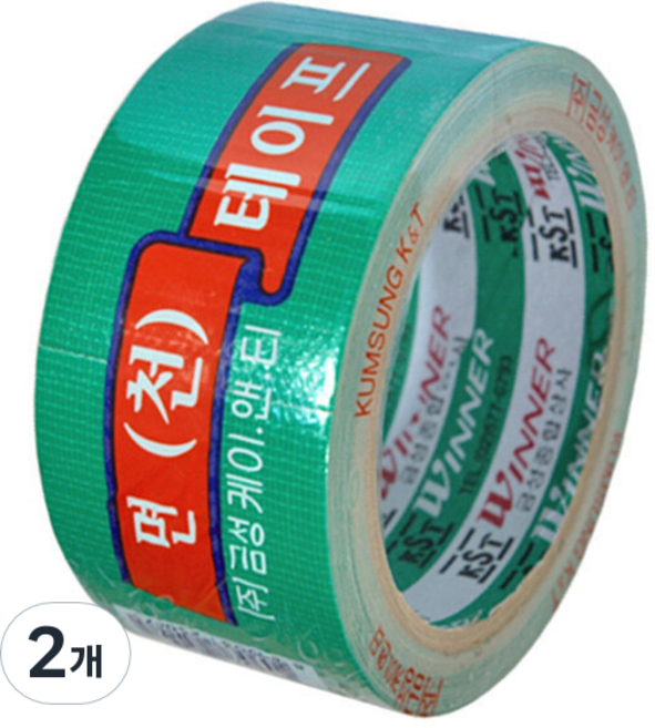 48mm 청테이프/면테이프 초강력 박스포장 접착력이 우수한 국내산 제품, 2개