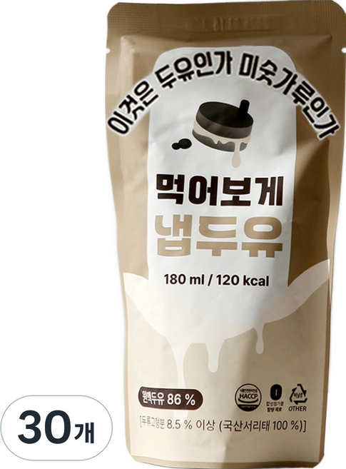 이것은 두유 인가 미숫가루 인가 먹어보게 냅 두유, 30개, 180ml