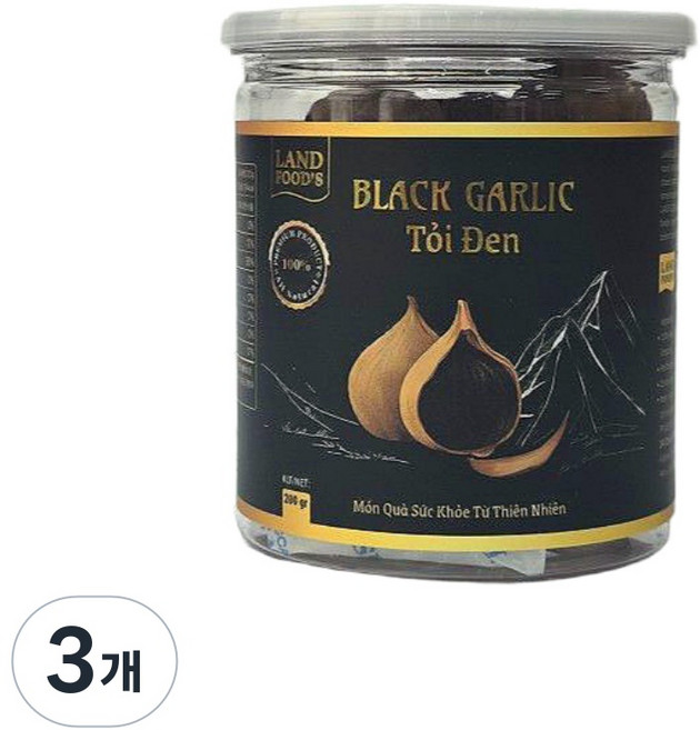 프리미엄 베트남 저온숙성 쫀득한 통흑마늘 껍질있는 200g, 3개