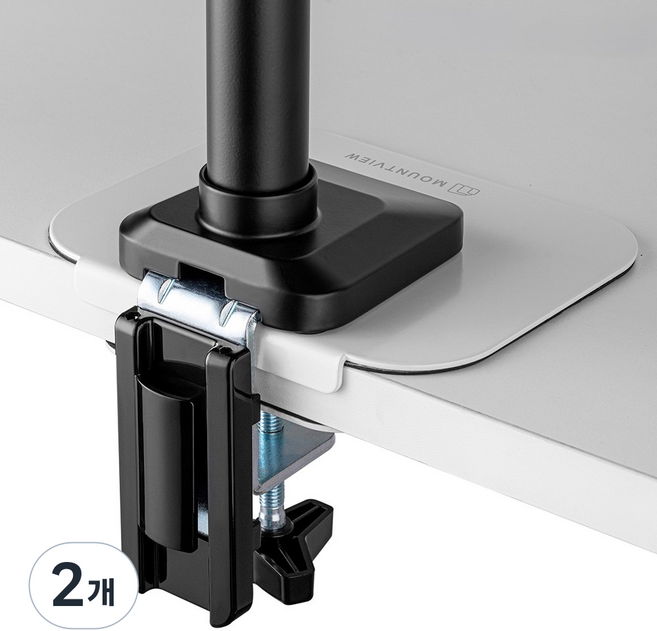 마운트뷰 책상 보호 고중량 모니터암 파손 설치 보강판 플레이트, 2개, 화이트 [EW016]