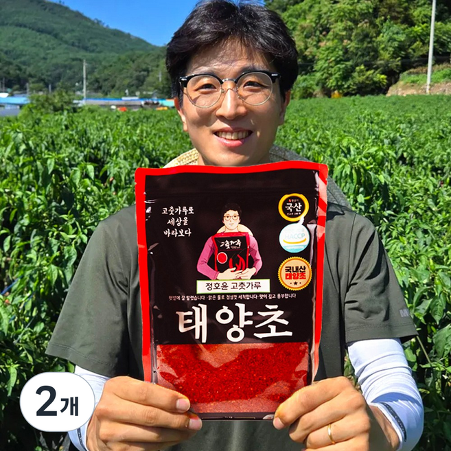 정호윤 태양초 햇고춧가루 김치용 보통맛, 500g, 2개