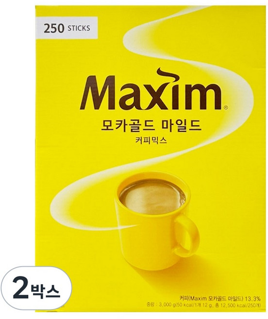 맥심 모카골드 마일드 커피믹스, 12g, 250개입, 2박스