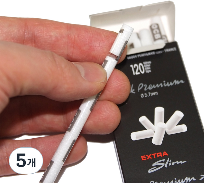 [오씨비] OCB 울트라 슬림 스틱필터 직경5.8mm 120pc, 5개, 블랙