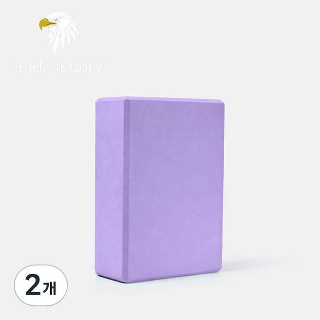 이글웨이 요가블럭 EVA 요가벽돌, 2개, 퍼플