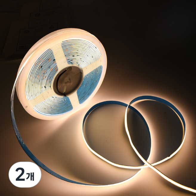 원그리드 USB COB LED 스트립 5m 잘라쓰는 줄조명 밝기조절, 2개, 주백색