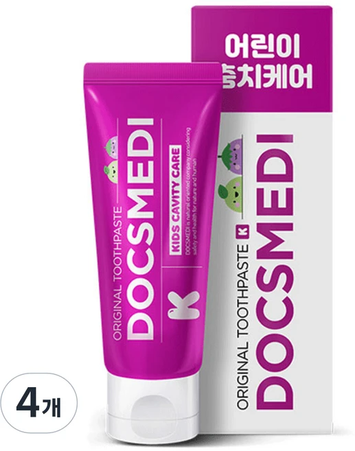 닥스메디 K치약 4개입 닥트러스트 유아 아동 치약, 60g, 4개 - 쿠팡